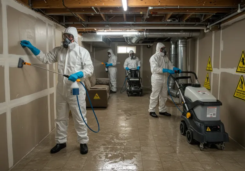 Basement Moisture Removal and Structural Drying process in Sulligent, AL